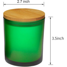 R FLORY 7+7oz stikla burciņu komplekts ar 2 biezām stikla sveču burciņām un bambusa vāku