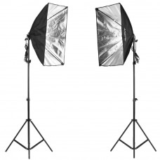 Studijas Gaismu komplekts 2 x monohead softbox 50x70cm, 2 statīvi, 2 x  lampas 135W